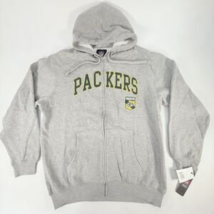 NFL Apparel Green Bay Packers NFC North Gray Hoodie Men’s Large Full Zip Logo